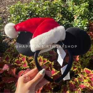 Disney Parks Christmas 2022 Holiday Mickey Santa Ear Headband